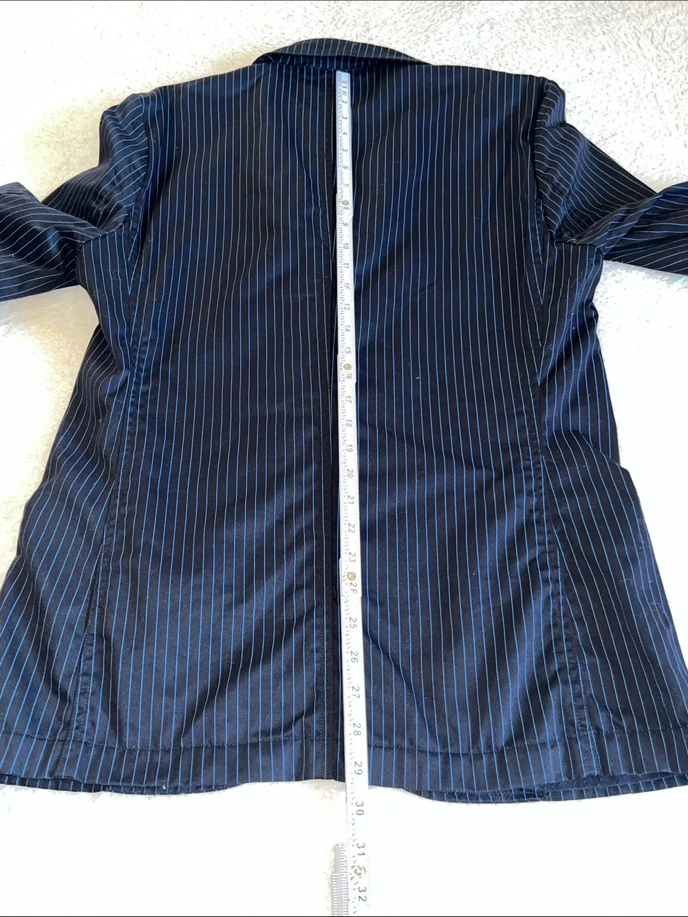 Tripp NYC Navy Blue Pinstripe Cotton Blazer Goth Y2K Grunge Jacket M